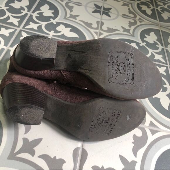 Lucky Brand Ankle Side Zip Suede Booties (7.5/8) - Picture 7 of 12